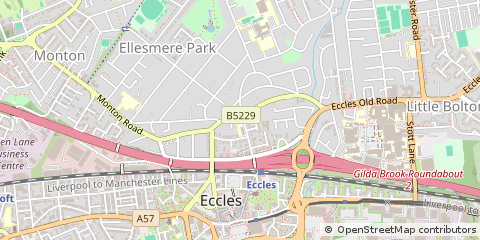 Map of Manchester, Lancashire
