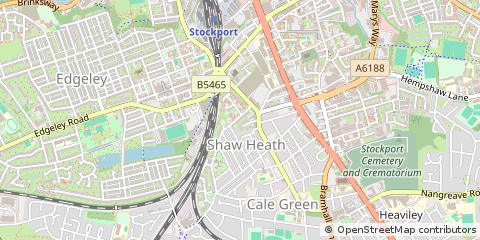 Map of Shaw Heath, Stockport