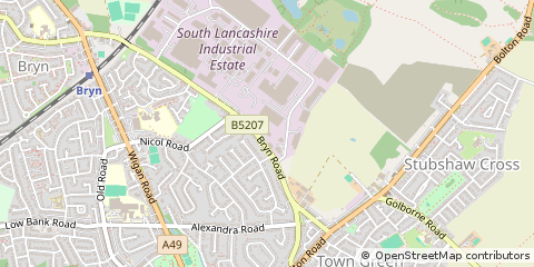 Map of Wigan, Lancashire