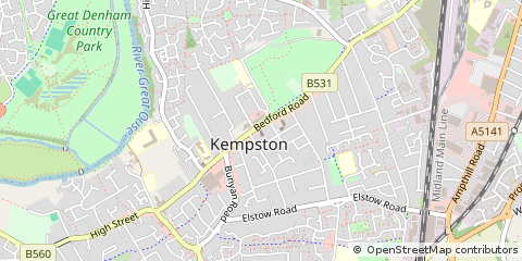 Map of Kempston, Bedford