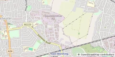 Map of Worthing, West Sussex