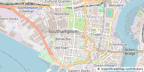 Map of Southampton, Hampshire