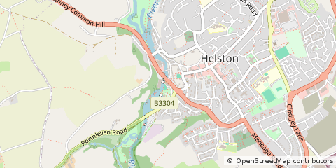 Map of Helston, Cornwall