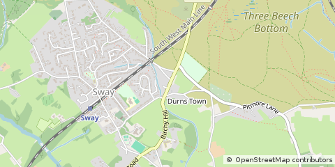 Map of Sway, Hampshire