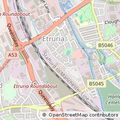 Map of Stoke on Trent, Staffordshire