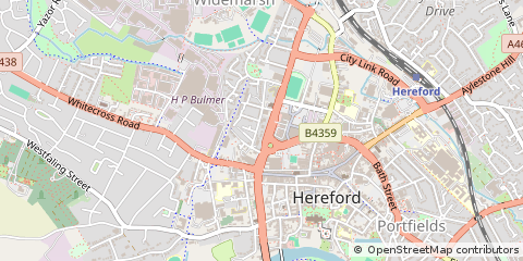 Map of Hereford, Herefordshire