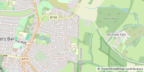 Map of Potters BAR, Hertfordshire