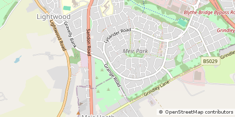Map of Stoke on Trent, Staffordshire