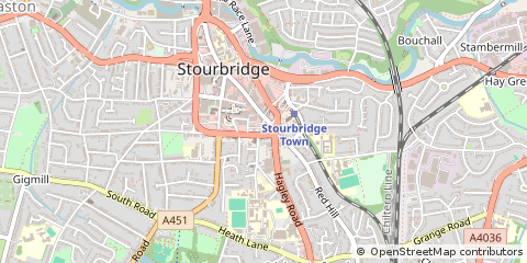 Map of Stourbridge, Worcestershire