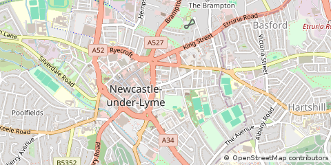 Map of Newcastle Under-Lyme, Stoke on Trent