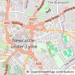 Map of Newcastle Under-Lyme, Stoke on Trent