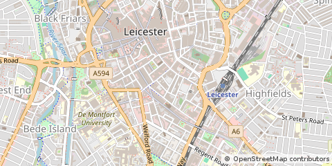 Map of Leicester, Leicestershire