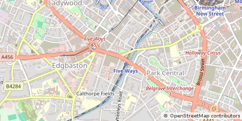 Map of Birmingham, West Midlands