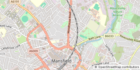 Map of Mansfield, Nottinghamshire