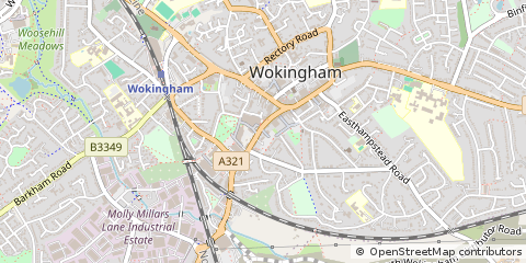 Map of Wokingham, Berkshire