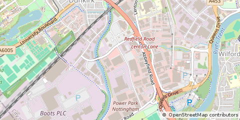Map of Nottingham, Nottinghamshire