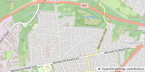 Map of Ferndown, Dorset