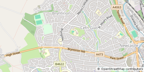 Map of Bridgend, MID Glamorgan
