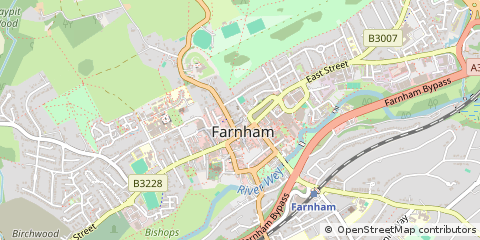 Map of Farnham, Surrey