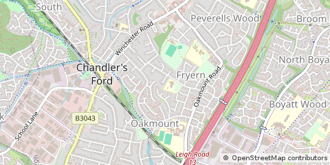 Map of Eastleigh, Hampshire