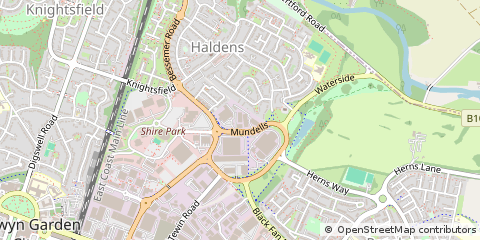 Map of Welwyn Garden City, Hertfordshire