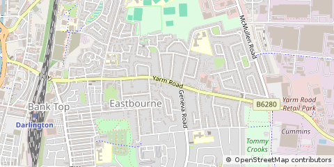 Map of Darlington, County Durham