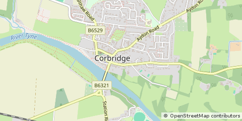Map of Corbridge, Northumberland