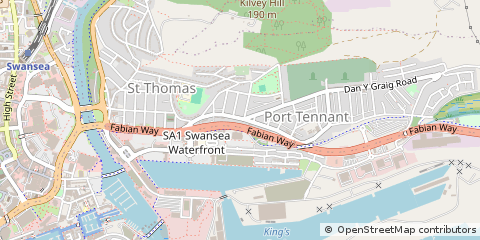 Map of Swansea, West Glamorgan