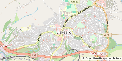 Map of Liskeard, Cornwall