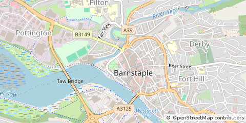 Map of Barnstaple, Devon