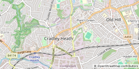 Map of Cradley Heath