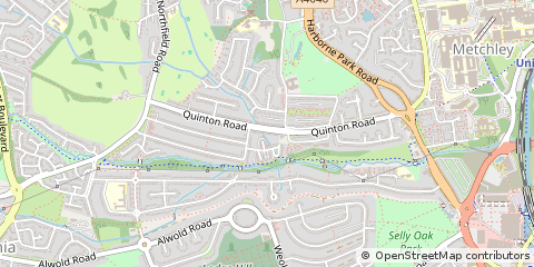 Map of Harborne, Birmingham