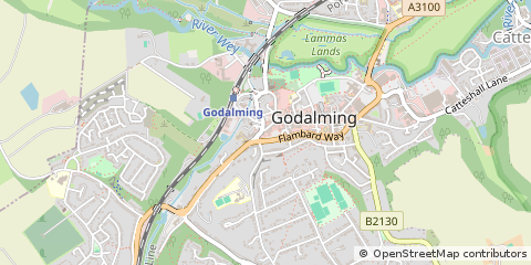 Map of Godalming, Surrey