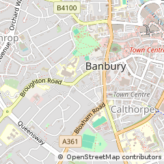 Map of Banbury, Oxfordshire