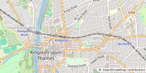 Map of Kingston-Upon-Thames, Surrey