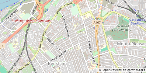 Map of Gateshead, Tyne and Wear