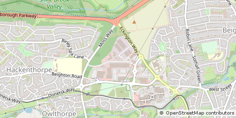 Map of Sheffield, South Yorkshire