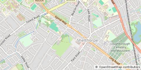 Map of Loughborough, Leicestershire