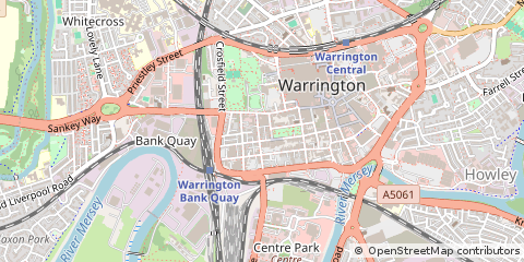 Map of Warrington, Cheshire
