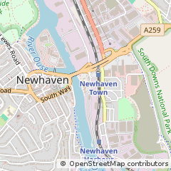 Map of Newhaven, East Sussex