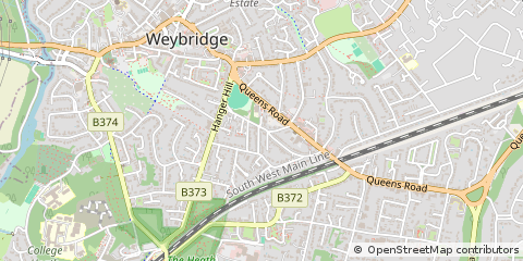 Map of Weybridge, Surrey