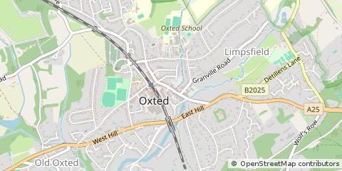 Map of Oxted, Surrey