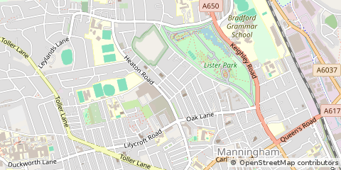 Map of Bradford, West Yorkshire