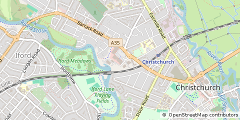 Map of Christchurch, Dorset