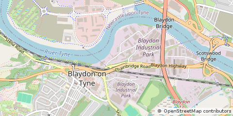 Map of Blaydon-on-Tyne, Tyne and Wear