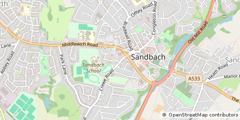 Map of Sandbach, Cheshire