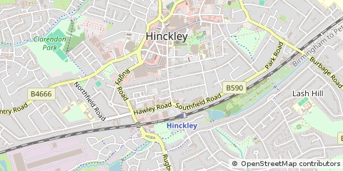 Map of Hinckley, Leicestershire