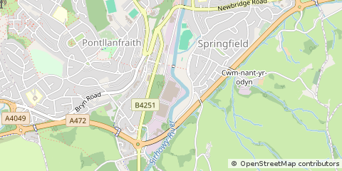 Map of Blackwood, Caerphilly