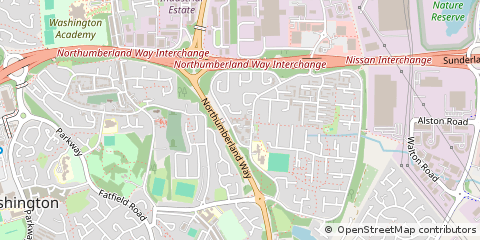 Map of Washington, Tyne & Wear