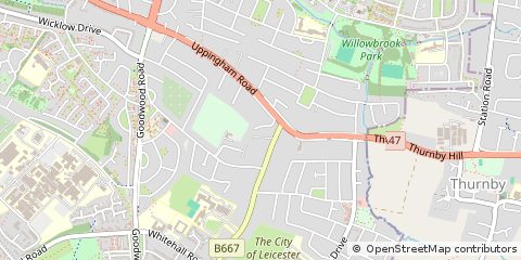 Map of Leicester, Leicestershire